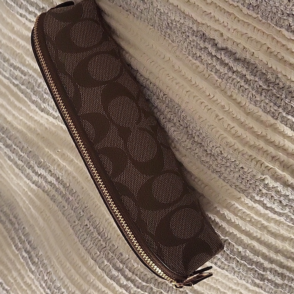 Coach Pencil Case Signature Canvas
